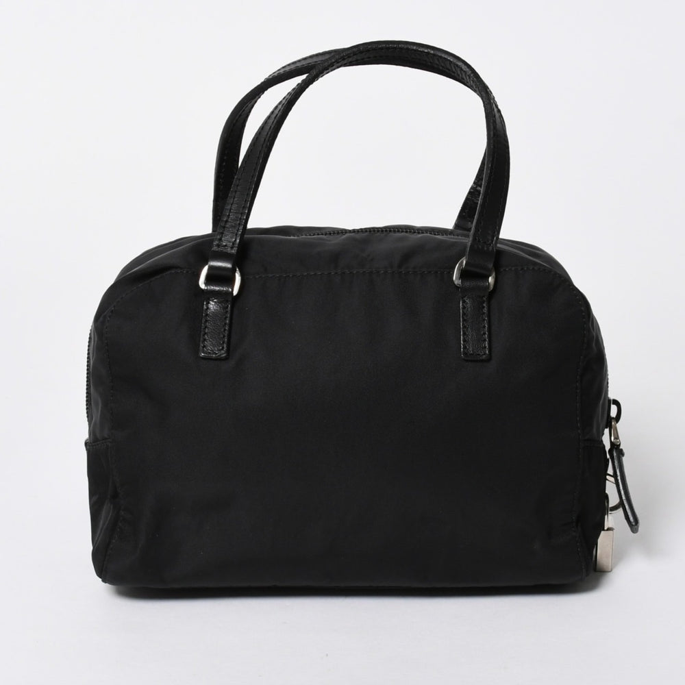 PRADA プラダ ハンドバッグ イヴニングハート BN1134 トライアングルロゴ ナイロン ブラック シルバー金具 美品 中古 4a004852
