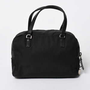 PRADA プラダ ハンドバッグ イヴニングハート BN1134 トライアングルロゴ ナイロン ブラック シルバー金具 美品 中古 4a004852