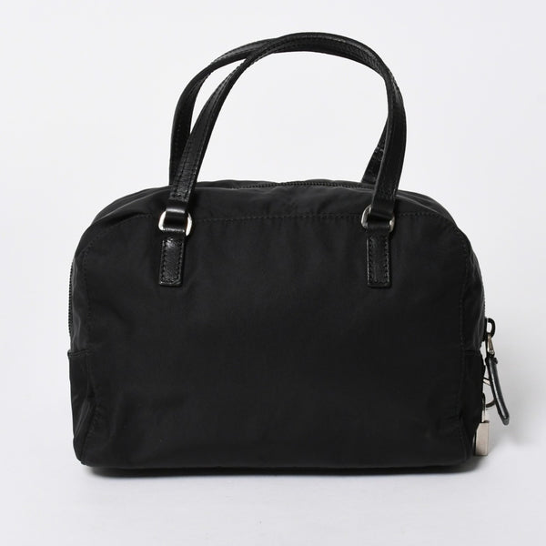 PRADA プラダ ハンドバッグ イヴニングハート BN1134 トライアングルロゴ ナイロン ブラック シルバー金具 美品 中古 4a004852