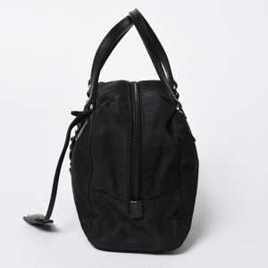 PRADA プラダ ハンドバッグ イヴニングハート BN1134 トライアングルロゴ ナイロン ブラック シルバー金具 美品 中古 4a004852