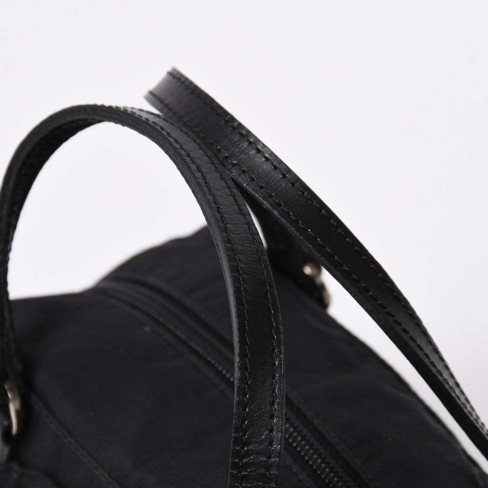 PRADA Handbag Evening Heart BN1134 Triangle Logo Nylon Black Silver Hardware Good Condition Used 4a004852