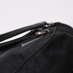 PRADA プラダ ハンドバッグ イヴニングハート BN1134 トライアングルロゴ ナイロン ブラック シルバー金具 美品 中古 4a004852