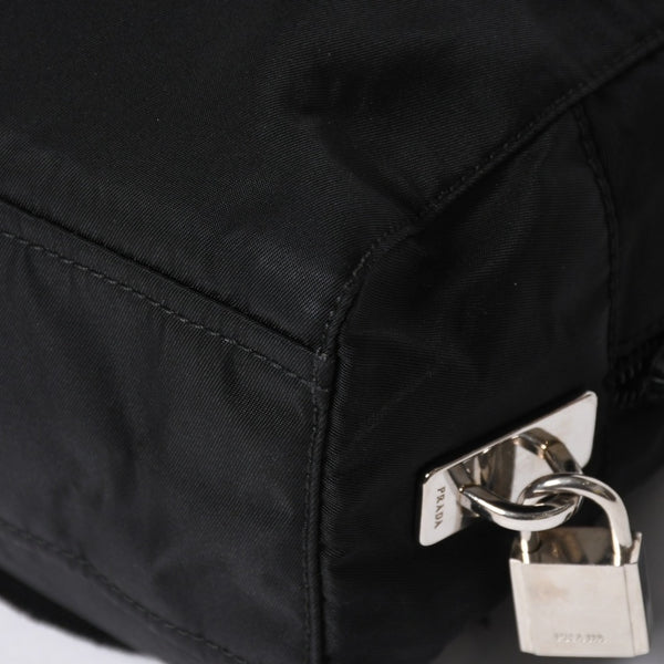 PRADA プラダ ハンドバッグ イヴニングハート BN1134 トライアングルロゴ ナイロン ブラック シルバー金具 美品 中古 4a004852