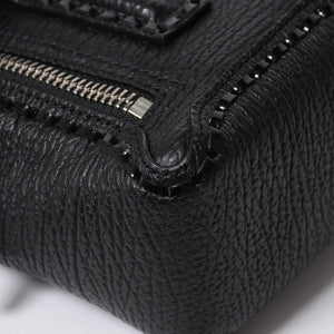 3.1 Phillip Lim フィリップ リム サッチェル ミニサイズ 2WAY ハンドバッグ ショルダーバッグ ブラックレザー シルバー金具 AP17-0226WSK 美品 中古 4a006893