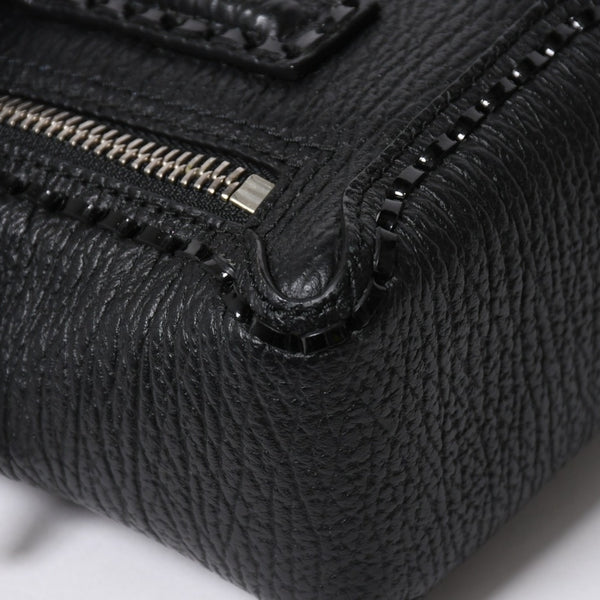 3.1 Phillip Lim フィリップ リム サッチェル ミニサイズ 2WAY ハンドバッグ ショルダーバッグ ブラックレザー シルバー金具 AP17-0226WSK 美品 中古 4a006893