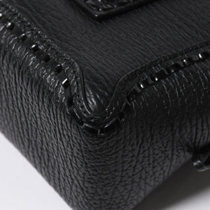 3.1 Phillip Lim フィリップ リム サッチェル ミニサイズ 2WAY ハンドバッグ ショルダーバッグ ブラックレザー シルバー金具 AP17-0226WSK 美品 中古 4a006893
