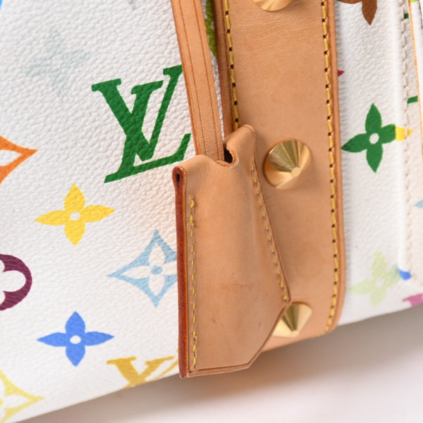 極美品 LOUIS VUITTON ルイヴィトン キーポル45 ボストンバッグ M92641 モノグラム マルチカラー ホワイト 村上隆 中古 4a003947
