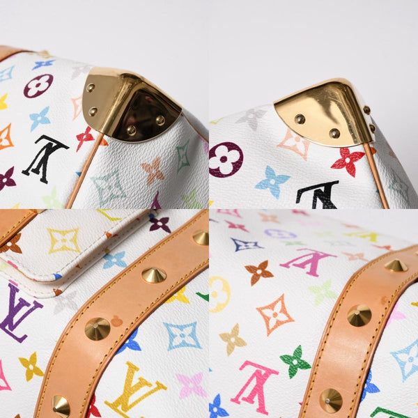極美品 LOUIS VUITTON ルイヴィトン キーポル45 ボストンバッグ M92641 モノグラム マルチカラー ホワイト 村上隆 中古 4a003947