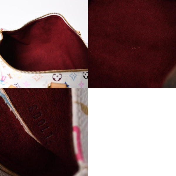 極美品 LOUIS VUITTON ルイヴィトン キーポル45 ボストンバッグ M92641 モノグラム マルチカラー ホワイト 村上隆 中古 4a003947