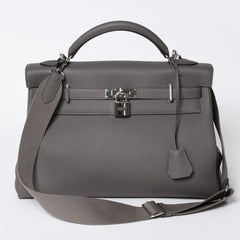 新品同様 HERMES エルメス Maxi Kelly 42 マキシケリー 42 ハンドバッグ K刻印 トゴ エタン SV金具 2025年製 内縫い 中古 4a006899