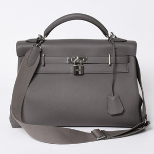 新品同様 HERMES エルメス Maxi Kelly 42 マキシケリー 42 ハンドバッグ K刻印 トゴ エタン SV金具 2025年製 内縫い 中古 4a006899