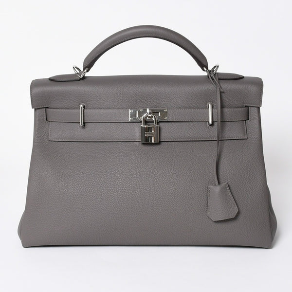 新品同様 HERMES エルメス Maxi Kelly 42 マキシケリー 42 ハンドバッグ K刻印 トゴ エタン SV金具 2025年製 内縫い 中古 4a006899