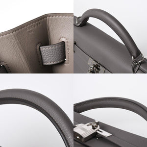 新品同様 HERMES エルメス Maxi Kelly 42 マキシケリー 42 ハンドバッグ K刻印 トゴ エタン SV金具 2025年製 内縫い 中古 4a006899