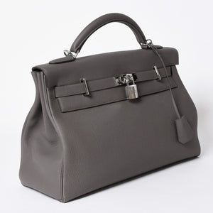 新品同様 HERMES エルメス Maxi Kelly 42 マキシケリー 42 ハンドバッグ K刻印 トゴ エタン SV金具 2025年製 内縫い 中古 4a006899