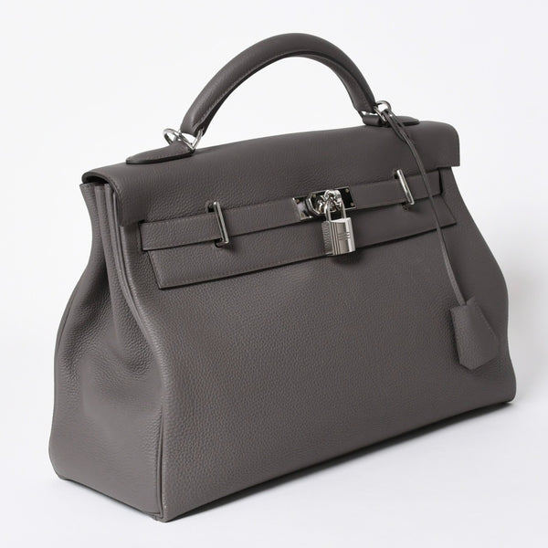 新品同様 HERMES エルメス Maxi Kelly 42 マキシケリー 42 ハンドバッグ K刻印 トゴ エタン SV金具 2025年製 内縫い 中古 4a006899