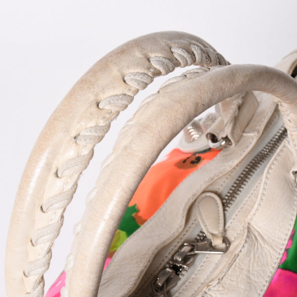 BALENCIAGA バレンシアガ GIANT CITY ジャイアント シティ 2WAYバッグ 173084 ボタニカル柄 ベージュ シルバー金具 美品 中古 4a006912