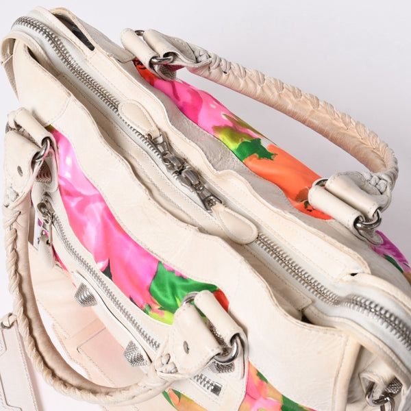 BALENCIAGA バレンシアガ GIANT CITY ジャイアント シティ 2WAYバッグ 173084 ボタニカル柄 ベージュ シルバー金具 美品 中古 4a006912