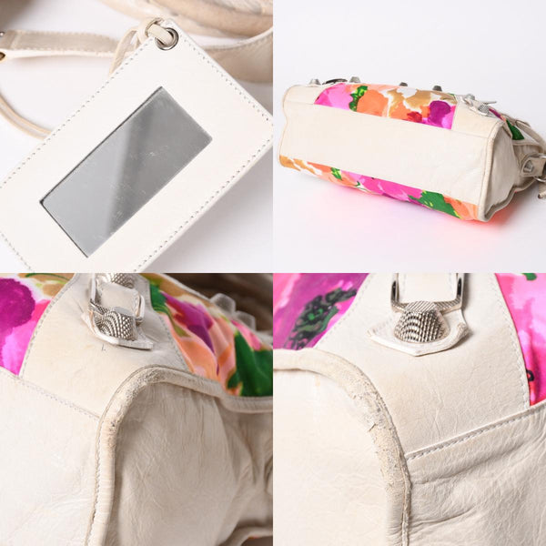BALENCIAGA バレンシアガ GIANT CITY ジャイアント シティ 2WAYバッグ 173084 ボタニカル柄 ベージュ シルバー金具 美品 中古 4a006912