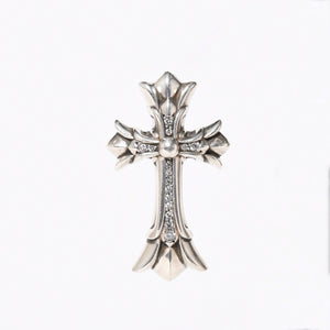 極美品 CHROME HEARTS クロムハーツ DOUBLE CH CROSS SMALL P/D スモール ダブルCHクロス ペンダントトップ 重量約16.50g ダイヤ 中古 4a006902