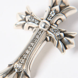 極美品 CHROME HEARTS クロムハーツ DOUBLE CH CROSS SMALL P/D スモール ダブルCHクロス ペンダントトップ 重量約16.50g ダイヤ 中古 4a006902