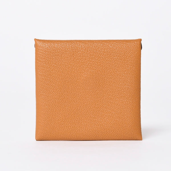 新品同様 HERMES エルメス バスティアヴェルソ コインケース B刻印 シェーブル キャラメル シルバー金具 中古 4a006663