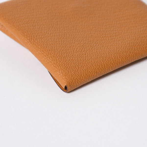 新品同様 HERMES エルメス バスティアヴェルソ コインケース B刻印 シェーブル キャラメル シルバー金具 中古 4a006663