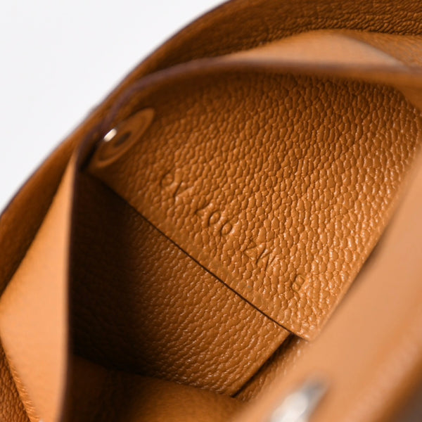 新品同様 HERMES エルメス バスティアヴェルソ コインケース B刻印 シェーブル キャラメル シルバー金具 中古 4a006663