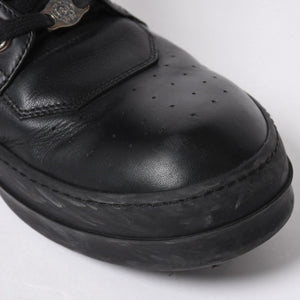 極美品 CHROME HEARTS クロムハーツ RICK OWENS リックオウエンス ジオバスケット スニーカー BSフレア ダガー クロスボール ブラック シルバー サイズ44 中古 4a006908