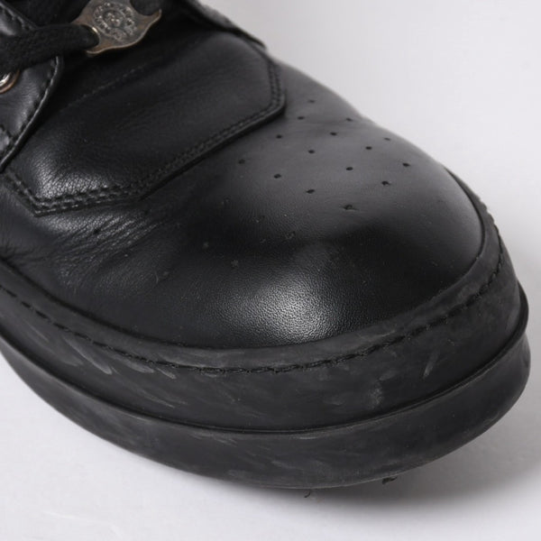 極美品 CHROME HEARTS クロムハーツ RICK OWENS リックオウエンス ジオバスケット スニーカー BSフレア ダガー クロスボール ブラック シルバー サイズ44 中古 4a006908