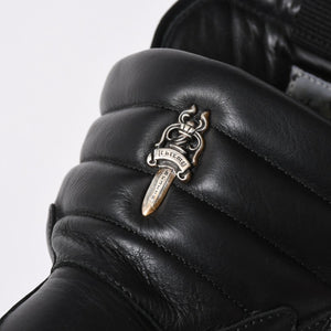 極美品 CHROME HEARTS クロムハーツ RICK OWENS リックオウエンス ジオバスケット スニーカー BSフレア ダガー クロスボール ブラック シルバー サイズ44 中古 4a006908