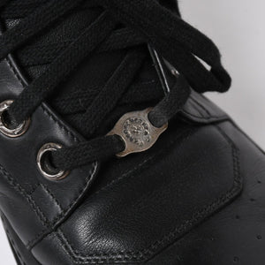 極美品 CHROME HEARTS クロムハーツ RICK OWENS リックオウエンス ジオバスケット スニーカー BSフレア ダガー クロスボール ブラック シルバー サイズ44 中古 4a006908