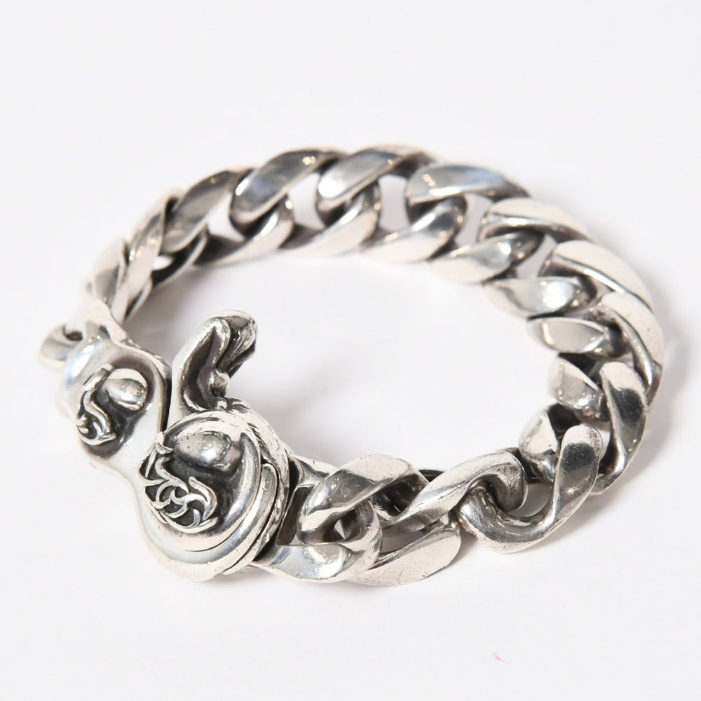 CHROME HEARTS クロムハーツ HEART CHAIN/CLIP ハートチェーン クリップ ブレスレット 重量128.01g シルバー925 13リンク 美品 中古 4a007011