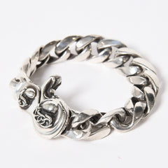 CHROME HEARTS クロムハーツ HEART CHAIN/CLIP ハートチェーン クリップ ブレスレット 重量128.01g シルバー925 13リンク 美品 中古 4a007011