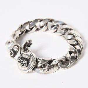 CHROME HEARTS クロムハーツ HEART CHAIN/CLIP ハートチェーン クリップ ブレスレット 重量128.01g シルバー925 13リンク 美品 中古 4a007011
