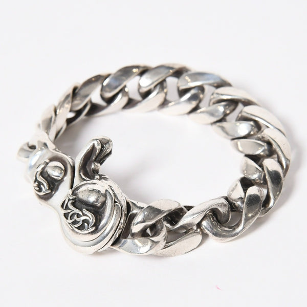 CHROME HEARTS クロムハーツ HEART CHAIN/CLIP ハートチェーン クリップ ブレスレット 重量128.01g シルバー925 13リンク 美品 中古 4a007011