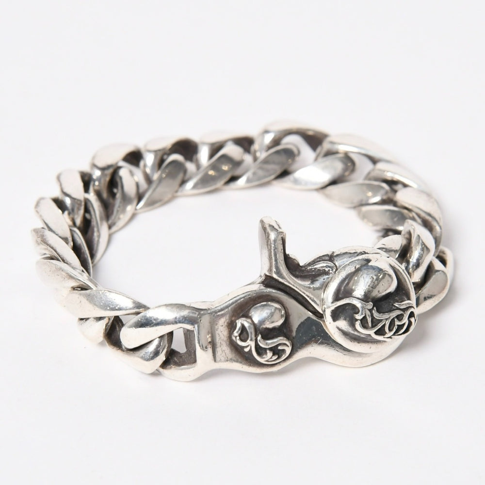 CHROME HEARTS クロムハーツ HEART CHAIN/CLIP ハートチェーン クリップ ブレスレット 重量128.01g シルバー925 13リンク 美品 中古 4a007011