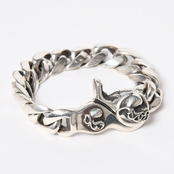 CHROME HEARTS クロムハーツ HEART CHAIN/CLIP ハートチェーン クリップ ブレスレット 重量128.01g シルバー925 13リンク 美品 中古 4a007011