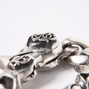 CHROME HEARTS クロムハーツ HEART CHAIN/CLIP ハートチェーン クリップ ブレスレット 重量128.01g シルバー925 13リンク 美品 中古 4a007011