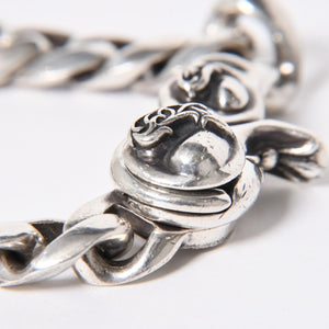 CHROME HEARTS クロムハーツ HEART CHAIN/CLIP ハートチェーン クリップ ブレスレット 重量128.01g シルバー925 13リンク 美品 中古 4a007011