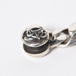 CHROME HEARTS クロムハーツ HEART CHAIN/CLIP ハートチェーン クリップ ブレスレット 重量128.01g シルバー925 13リンク 美品 中古 4a007011