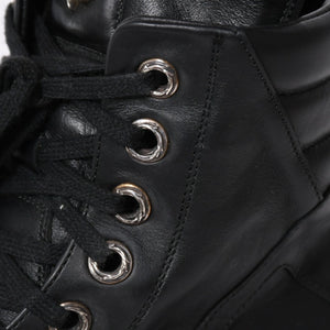 極美品 CHROME HEARTS クロムハーツ RICK OWENS リックオウエンス ジオバスケット スニーカー BSフレア ダガー クロスボール ブラック シルバー サイズ44 中古 4a006908