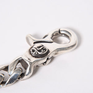 CHROME HEARTS クロムハーツ HEART CHAIN/CLIP ハートチェーン クリップ ブレスレット 重量128.01g シルバー925 13リンク 美品 中古 4a007011