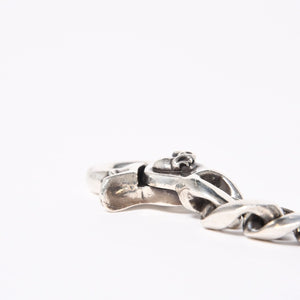 CHROME HEARTS クロムハーツ HEART CHAIN/CLIP ハートチェーン クリップ ブレスレット 重量128.01g シルバー925 13リンク 美品 中古 4a007011