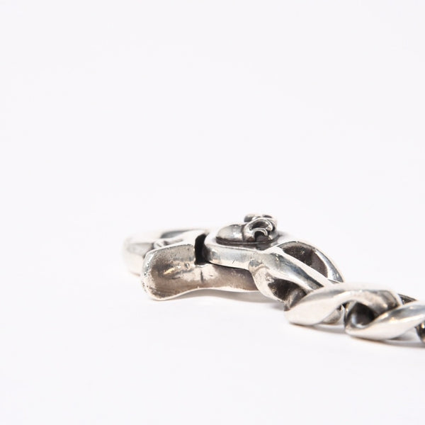CHROME HEARTS クロムハーツ HEART CHAIN/CLIP ハートチェーン クリップ ブレスレット 重量128.01g シルバー925 13リンク 美品 中古 4a007011
