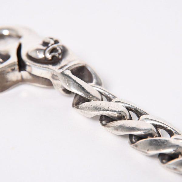 CHROME HEARTS クロムハーツ HEART CHAIN/CLIP ハートチェーン クリップ ブレスレット 重量128.01g シルバー925 13リンク 美品 中古 4a007011
