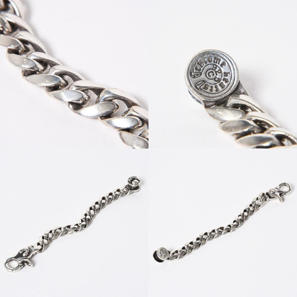 CHROME HEARTS クロムハーツ HEART CHAIN/CLIP ハートチェーン クリップ ブレスレット 重量128.01g シルバー925 13リンク 美品 中古 4a007011