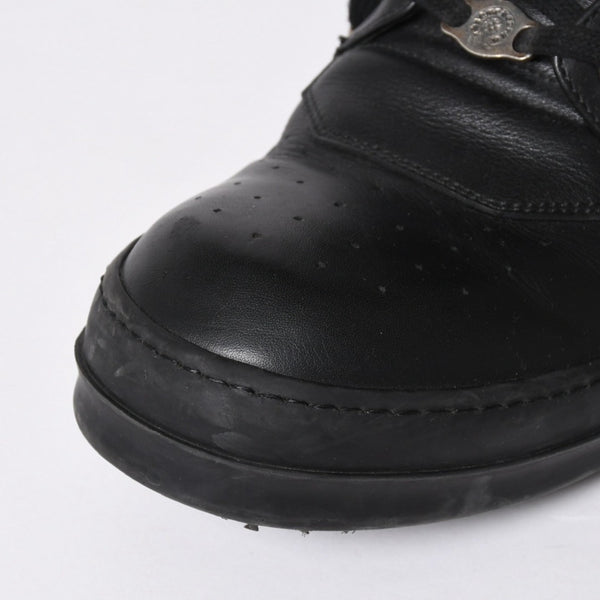 極美品 CHROME HEARTS クロムハーツ RICK OWENS リックオウエンス ジオバスケット スニーカー BSフレア ダガー クロスボール ブラック シルバー サイズ44 中古 4a006908