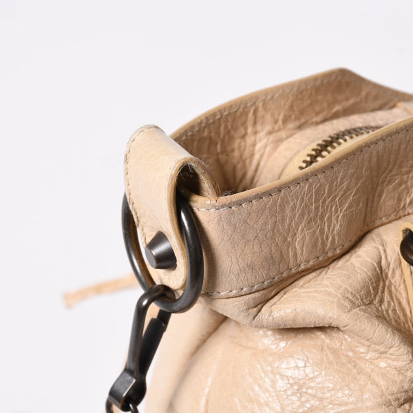 極美品 BALENCIAGA バレンシアガ 2WAY ハンドバッグ ショルダーバッグ シティ ザ・タウン 240579 ベージュ 中古 4a006914