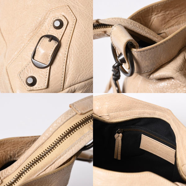 極美品 BALENCIAGA バレンシアガ 2WAY ハンドバッグ ショルダーバッグ シティ ザ・タウン 240579 ベージュ 中古 4a006914