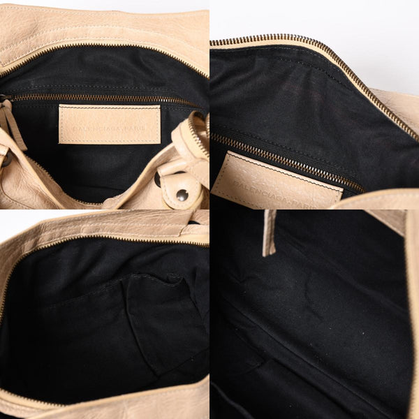 極美品 BALENCIAGA バレンシアガ 2WAY ハンドバッグ ショルダーバッグ シティ ザ・タウン 240579 ベージュ 中古 4a006914